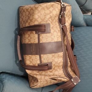 Coach Tan and Brown Duffel Bag